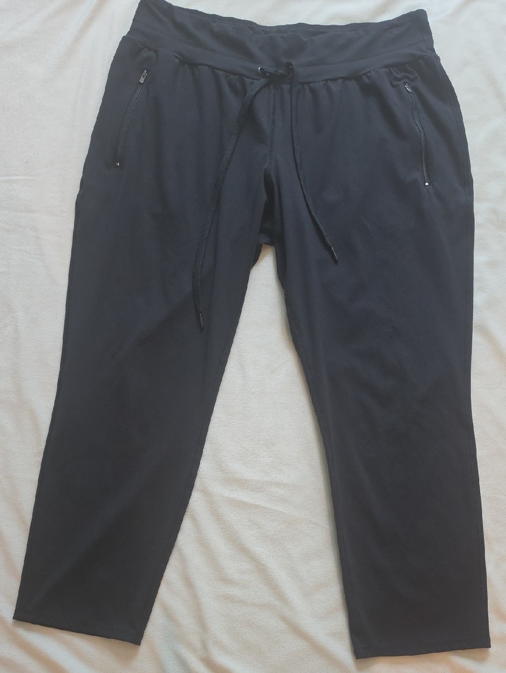 Womens Black Drawstring Active Jogger Pants